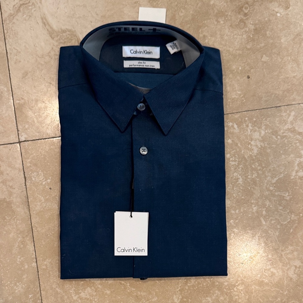Calvin Klein Men's Deep Blue Dress Shirt